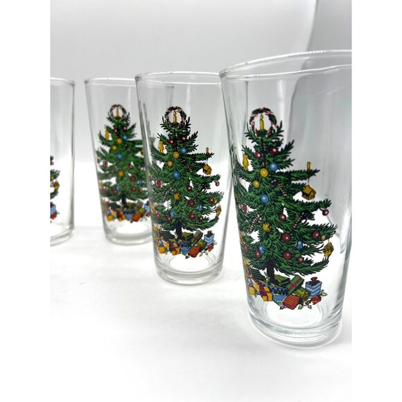 Vintage KIG Indonesia Set Of 5 Christmas Tree Drinking Glasses Holiday Design 8 - Picture 6 of 8